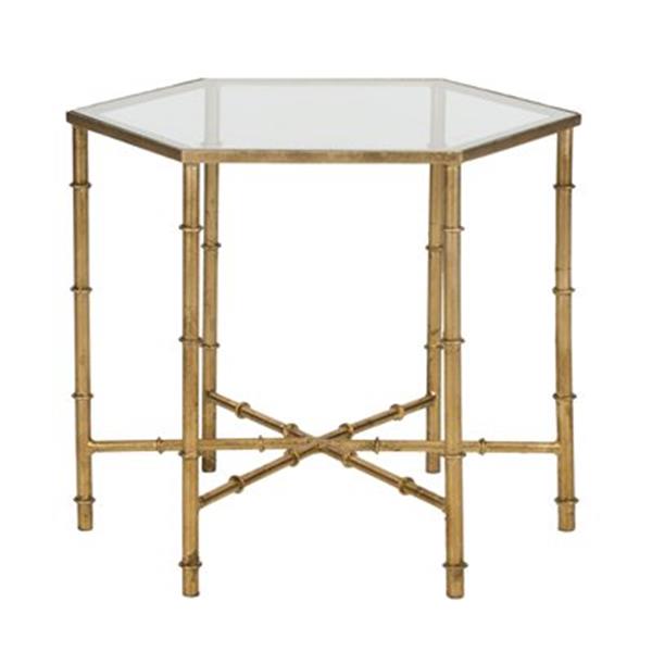 Safavieh Kerri 17-in Gold/Clear Glass Accent Table