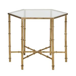 Safavieh Kerri 17-in Gold/Clear Glass Accent Table