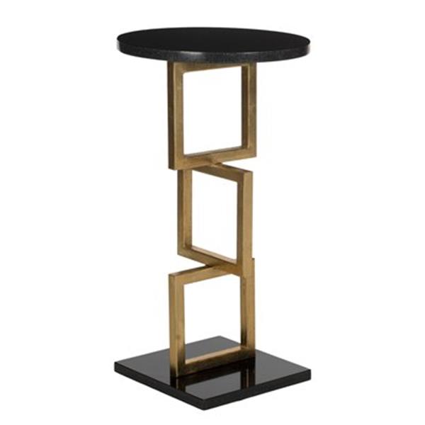 Safavieh Cassidy 23.2-in Gold/Black Marble Accent Table