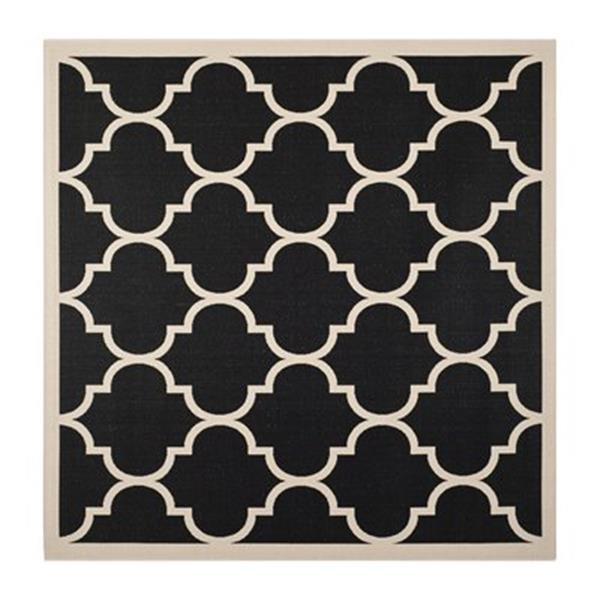 Safavieh Courtyard Black and Beige Area Rug,CY6914-266-8SQ