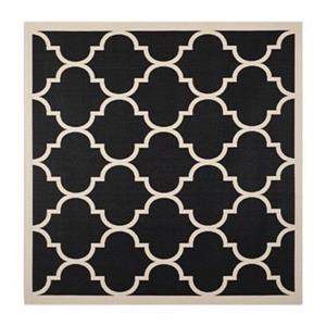 Safavieh Courtyard Black and Beige Area Rug,CY6914-266-8SQ