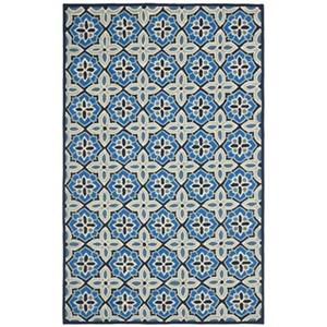 Safavieh Four Seasons Geometric Blue 96-in x 60-in Indoor/Outdoor Area Rug