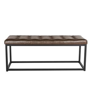 Safavieh Reynolds 19-in x 48-in Brown Faux Leather Bench