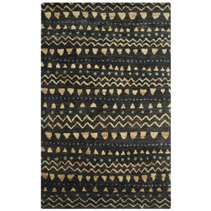 Safavieh BOH653A Bohemian Hand-Knotted Black and Gold Area R