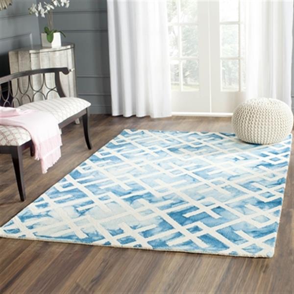 Safavieh Dip Dye Hand-Tufted Wool Blue and Ivory Area Rug,DD
