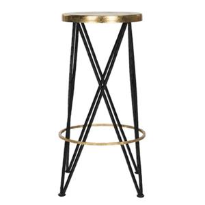 Safavieh Hester 30-in Black/Gold Barstool