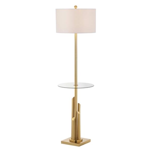 Safavieh 61.0-in Brass Ambrosio Floor Lamp Side Table