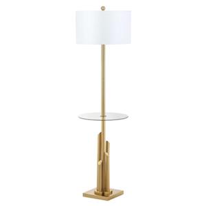 Safavieh 61.0-in Brass Ambrosio Floor Lamp Side Table