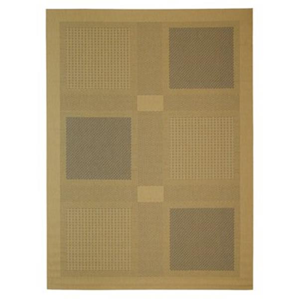 Safavieh Courtyard 8-ft x 11-ft Gold/Cream Loomed Block Indoor/Outdoor Area rug