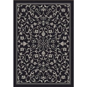 Safavieh Courtyard 8-ft x 11-ft Black Geometric Indoor/Outdoor Area rug