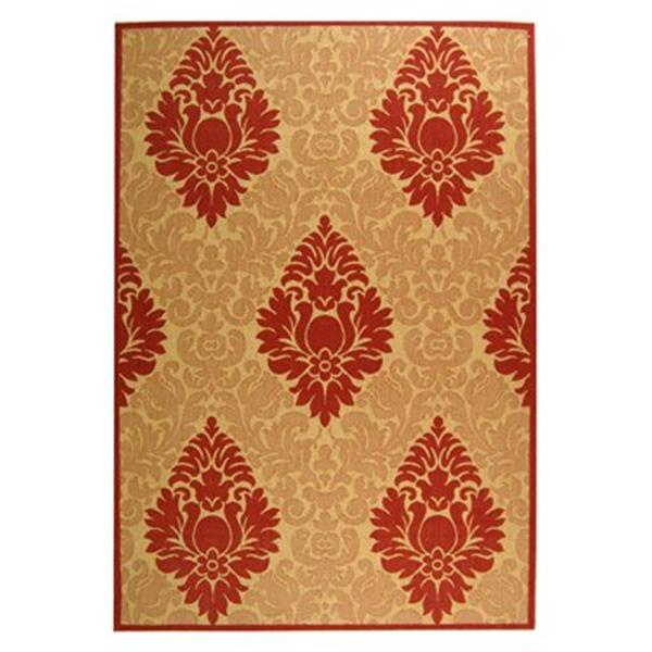 Safavieh Courtyard Red Floral 132-in x 94-in Indoor/Outdoor Area Rug