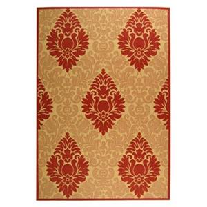 Safavieh Courtyard Red Floral 132-in x 94-in Indoor/Outdoor Area Rug