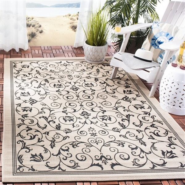 Safavieh Courtyard 11 ft x 8 ft Black Area Rug