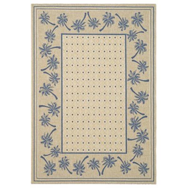 Safavieh Courtyard 11 ft x8 ft Blue and Cream Indoor/Outdoor Area Rug