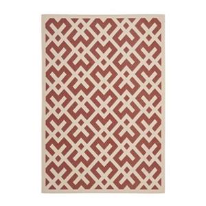 Safavieh Courtyard 134-in x 96-in Red/Cream Indoor/Outdoor Area Rug