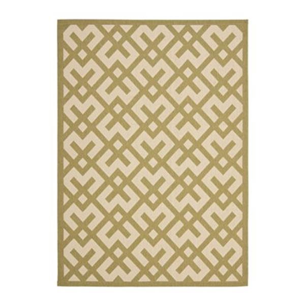 Safavieh Courtyard 134-in x 96-in Green/Cream Indoor/Outdoor Area Rug