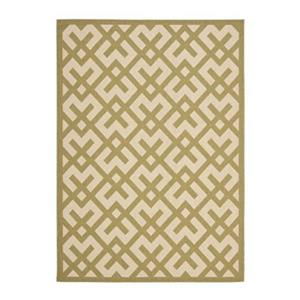 Safavieh Courtyard 134-in x 96-in Green/Cream Indoor/Outdoor Area Rug