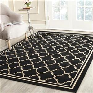 Safavieh Courtyard 134-in x 96-in Black/Beige Indoor/Outdoor Area Rug