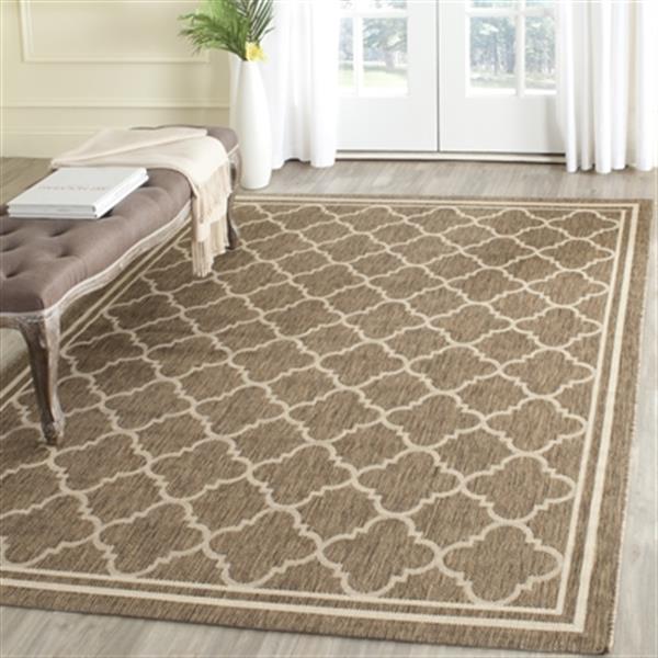 Safavieh Courtyard 134-in x 96-in Cream Indoor/Outdoor Area Rug