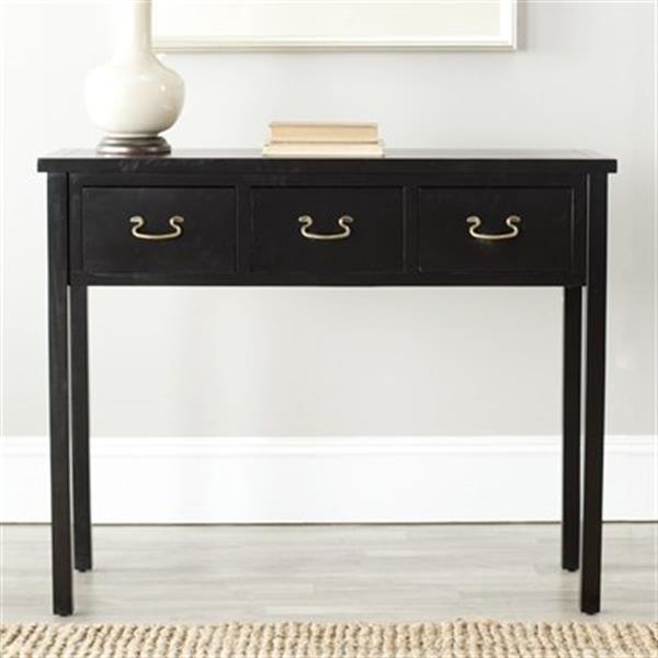 Safavieh Cindy 3-Drawer Rectangular Black Console Table