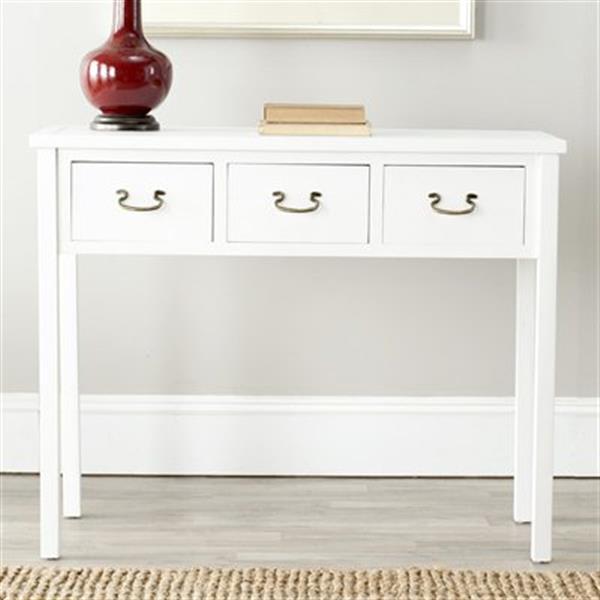 Safavieh Cindy 3-Drawer Rectangular White Console Table