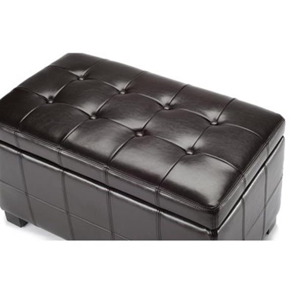 Safavieh Maiden Small Tufted Small 16.00-in x 29.00-in Brown Faux Leather Storage Bench