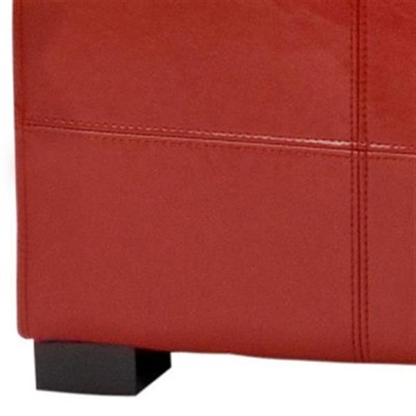 Safavieh Maiden Small Tufted Small 16.00-in x 29.00-in Red Faux Leather Storage Bench
