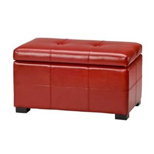 Safavieh Maiden Small Tufted Small 16.00-in x 29.00-in Red Faux Leather Storage Bench