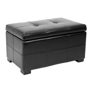 Safavieh Maiden Small Tufted Small 16.00-in x 29.00-in Black Linen Storage Bench
