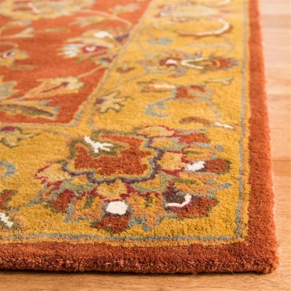 Safavieh HG820A Heritage Area Rug, Red / Natural,HG820A-6SQS