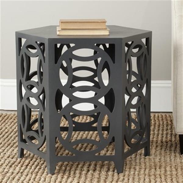 Safavieh Natanya 22.2-in Charcoal Grey Side Table