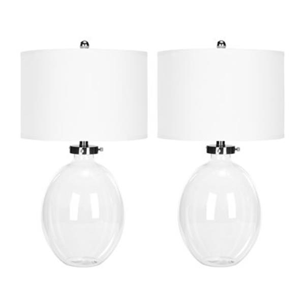 Safavieh 26-in Clear Glass Neville Table Lamps (Set of 2)