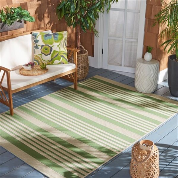 Safavieh Courtyard  11 ft x 8 ft  Green and Beige Area Rug