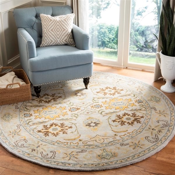 Safavieh Heritage 6-ft Round Light Grey and Grey Area Rug