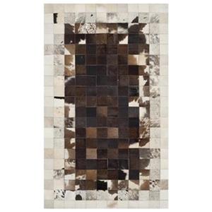 Safavieh Studio Leather 3-ft x 5-ft Ivory and Dark Brown Area Rug