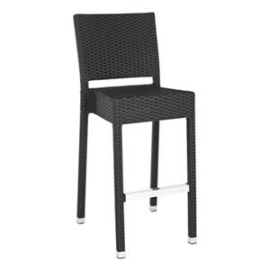 Safavieh Fox 43.5-in 17.3-in Black Wicker Bethel Indoor/Outdoor Bar Stool