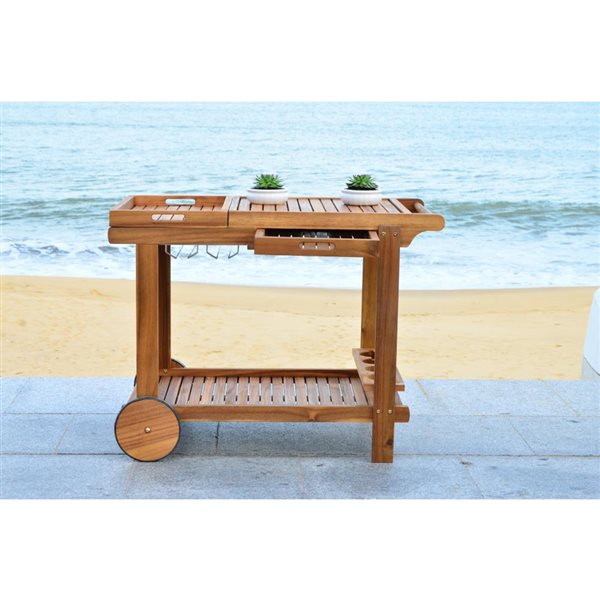 Safavieh Orland Brown Acacia Tea Trolley