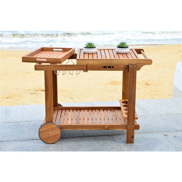 Safavieh Orland Brown Acacia Tea Trolley