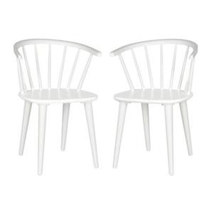 Safavieh American Home 29.90-in White Blanchard Side Chairs (Set of 2)
