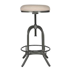 Safavieh Fox Upholstered Wildomar 35-in Beige Linen/ Stainless Steel Stool
