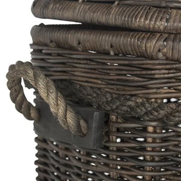 Safavieh Southeast Asia 27.5-in x 13.7-in Dark Natural Wicker Sidonie Trunk