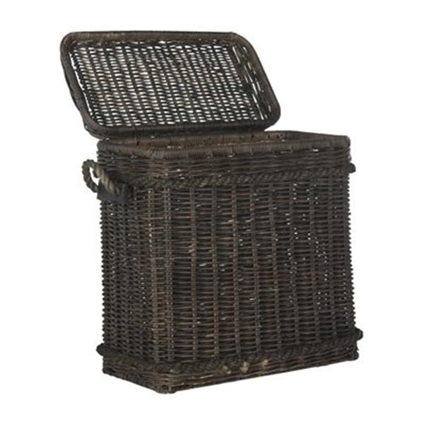 Safavieh Southeast Asia 27.5-in x 13.7-in Dark Natural Wicker Sidonie Trunk