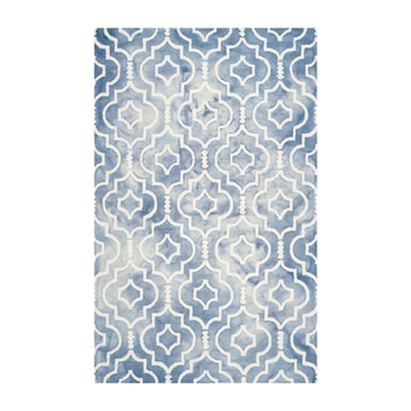Safavieh Dip Dye 5-ft x 8-ft Hand-Tufted Wool Blue and Ivory Area Rug