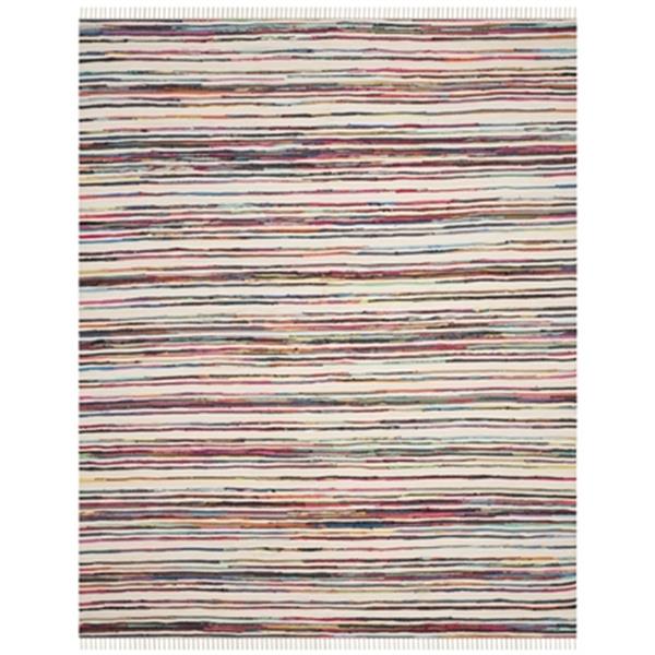 Safavieh Rag Rug 8-ft x 10-ft Cotton Ivory Multicolour Indoor Area Rug