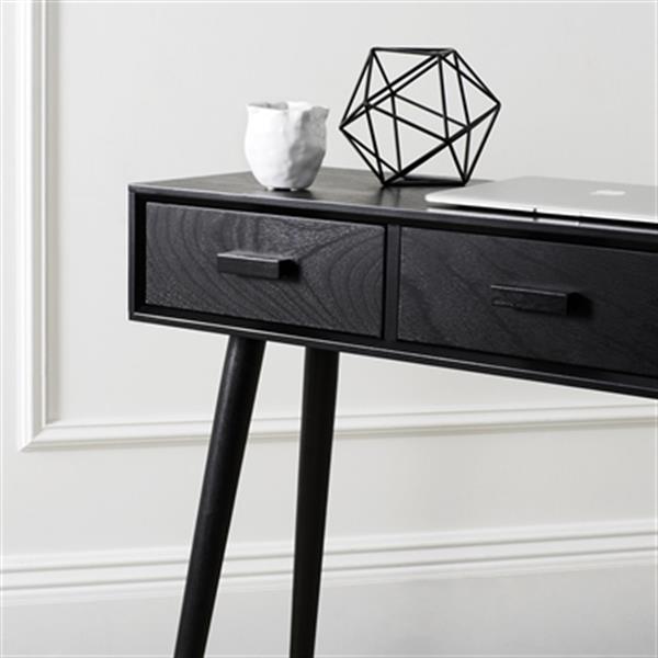 Safavieh Albus 3 Drawer Black Pine Rectangular Console Table