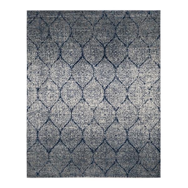 Safavieh Madison 8-ft x 10-ft Navy and Silver Indoor Rectangular Trellis Woven Area Rug