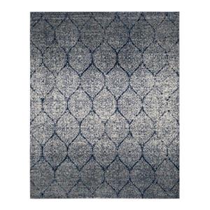 Safavieh Madison 8-ft x 10-ft Navy and Silver Indoor Rectangular Trellis Woven Area Rug