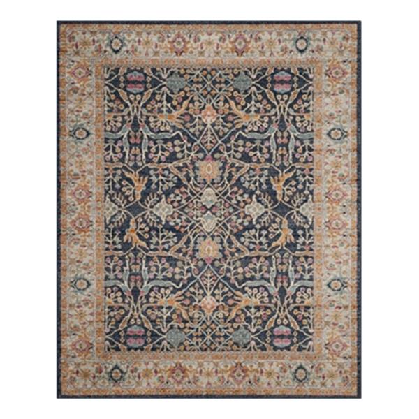 Safavieh Madison 8-ft x 10-ft Navy and Creme Indoor Rectangular Border Woven Area Rug