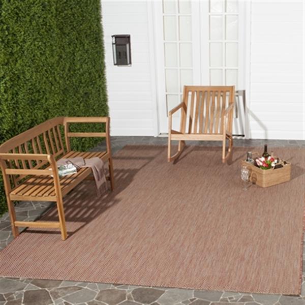 Safavieh Courtyard 11-ft X 8-ft Red Indoor Outdoor Rug