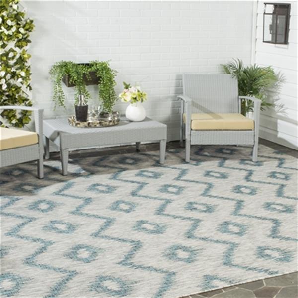 Safavieh Courtyard 11-ft X 8-ft Blue Indoor Outdoor Rug